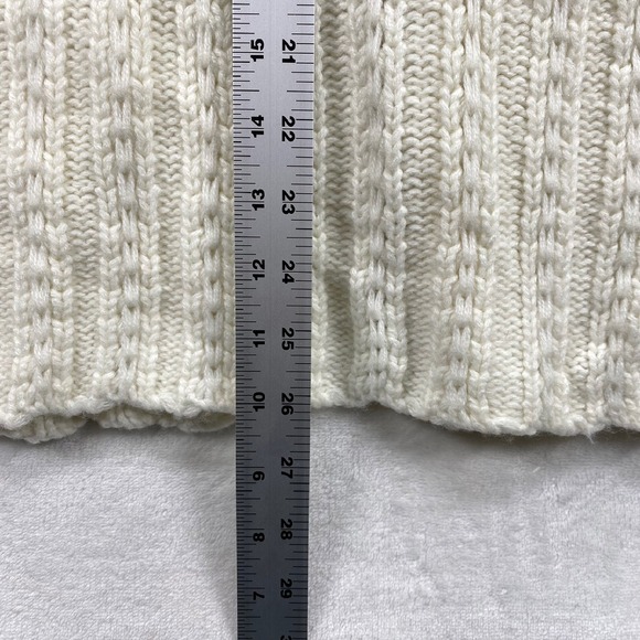 Avalin Sweater Vest Faux‎ Fur Collar Wool Blend Sleeveless Knit Ivory M - Picture 6 of 7